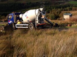 Concrete being poured for the new ABT layout